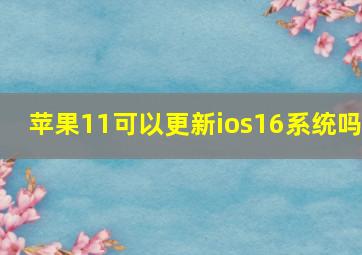 苹果11可以更新ios16系统吗