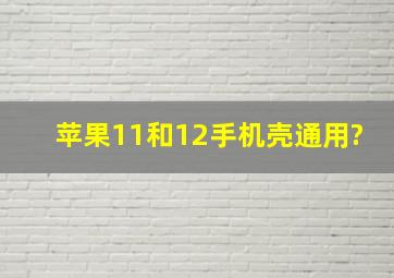 苹果11和12手机壳通用?