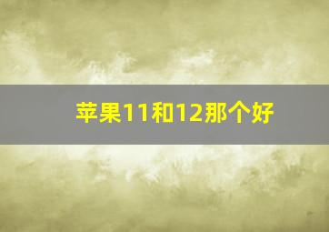 苹果11和12那个好