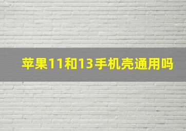 苹果11和13手机壳通用吗