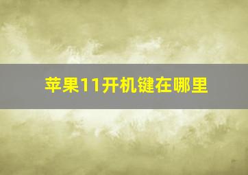 苹果11开机键在哪里