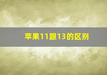 苹果11跟13的区别