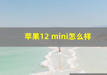 苹果12 mini怎么样