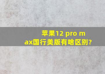 苹果12 pro max国行美版有啥区别?