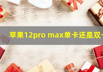 苹果12pro max单卡还是双卡