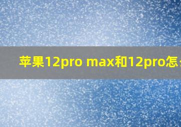 苹果12pro max和12pro怎么选