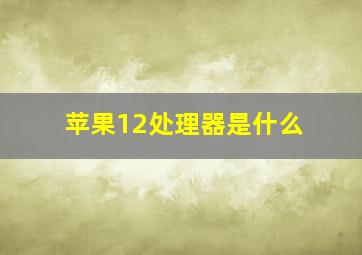 苹果12处理器是什么