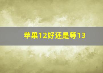 苹果12好还是等13(