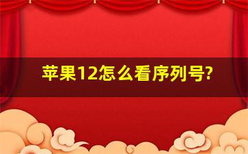 苹果12怎么看序列号?