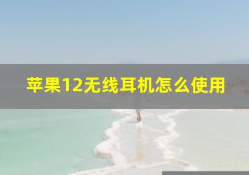 苹果12无线耳机怎么使用