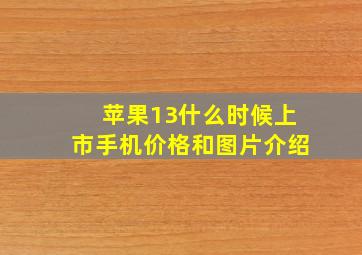 苹果13什么时候上市(手机价格和图片介绍)