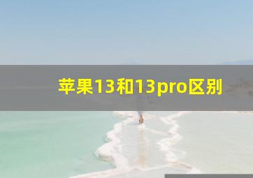 苹果13和13pro区别