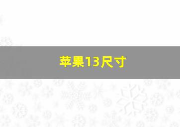 苹果13尺寸