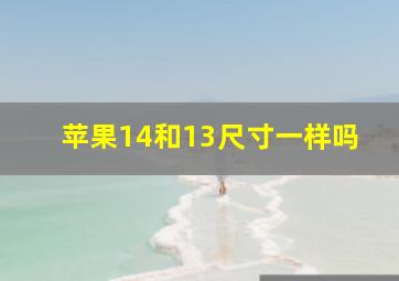 苹果14和13尺寸一样吗