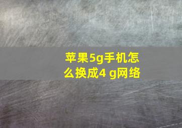 苹果5g手机怎么换成4 g网络