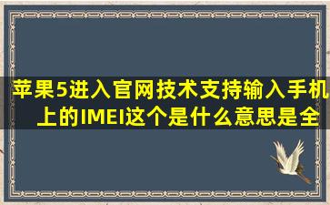 苹果5进入官网技术支持输入手机上的IMEI这个是什么意思(是全新未