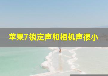 苹果7锁定声和相机声很小