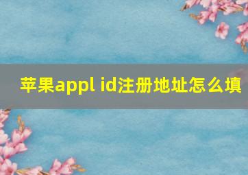 苹果appl id注册地址怎么填