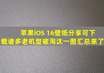 苹果iOS 16壁纸分享(可下载),诸多老机型被淘汰,一图汇总来了