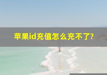 苹果id充值怎么充不了?