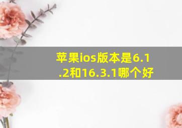 苹果ios版本是6.1.2和16.3.1哪个好