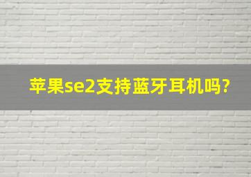 苹果se2支持蓝牙耳机吗?