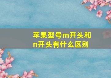 苹果型号m开头和n开头有什么区别