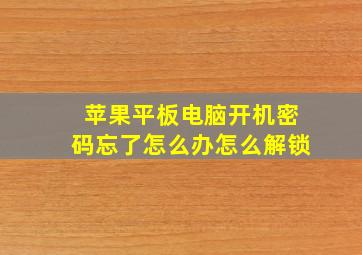 苹果平板电脑开机密码忘了怎么办怎么解锁