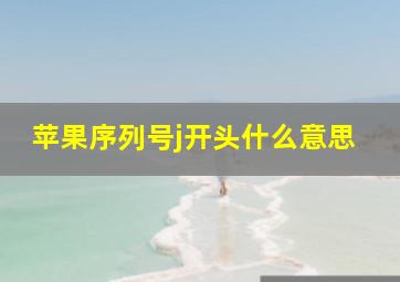 苹果序列号j开头什么意思