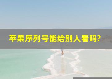 苹果序列号能给别人看吗?