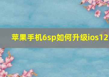 苹果手机6sp如何升级ios12