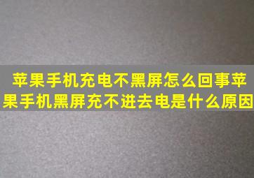 苹果手机充电不黑屏怎么回事(苹果手机黑屏充不进去电是什么原因)