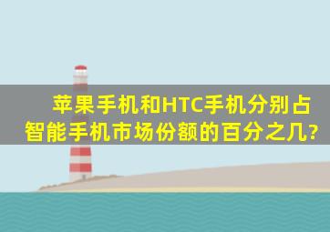 苹果手机和HTC手机分别占智能手机市场份额的百分之几?