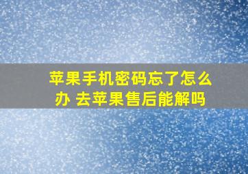 苹果手机密码忘了怎么办 去苹果售后能解吗