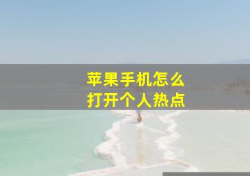 苹果手机怎么打开个人热点