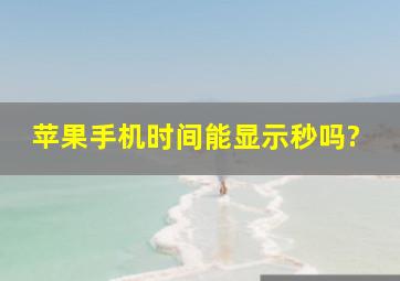 苹果手机时间能显示秒吗?