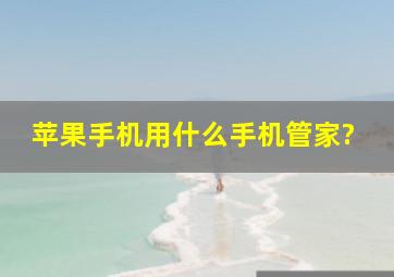 苹果手机用什么手机管家?