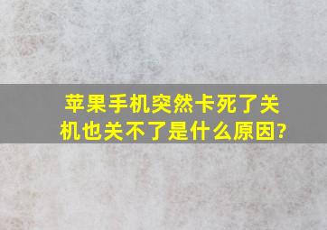 苹果手机突然卡死了关机也关不了是什么原因?