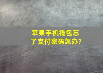 苹果手机钱包忘了支付密码怎办?