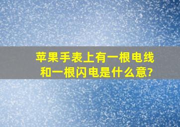 苹果手表上有一根电线和一根闪电是什么意?