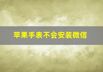 苹果手表不会安装微信