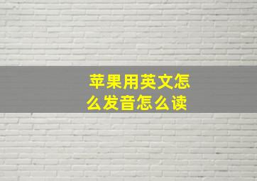 苹果用英文怎么发音怎么读 