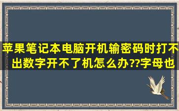 苹果笔记本电脑开机输密码时打不出数字开不了机怎么办??字母也打不...