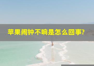 苹果闹钟不响是怎么回事?