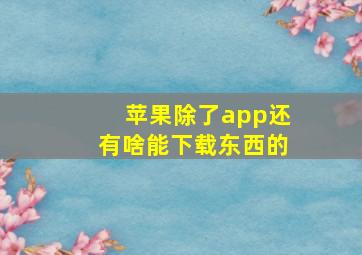 苹果除了app还有啥能下载东西的