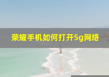 荣耀手机如何打开5g网络(