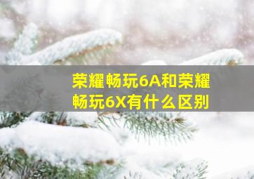 荣耀畅玩6A和荣耀畅玩6X有什么区别