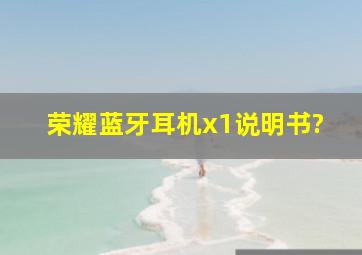 荣耀蓝牙耳机x1说明书?