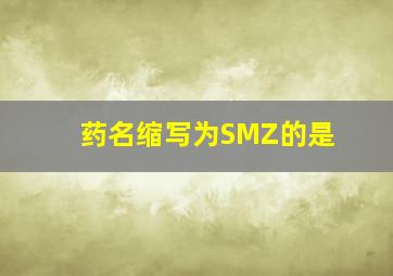 药名缩写为SMZ的是()。