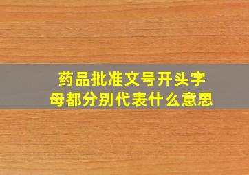 药品批准文号开头字母都分别代表什么意思(